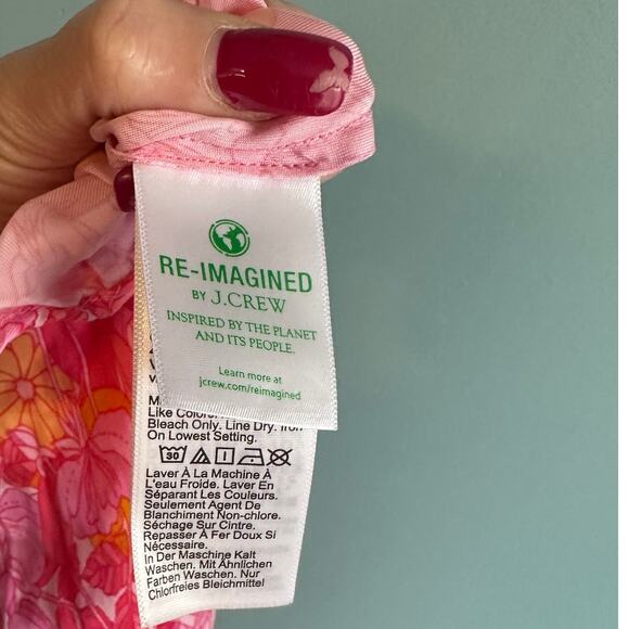 J.Crew Women's Bright Floral w/ Oranges Sleeveless Slip Sundress - Picture 5 of 6